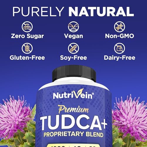 Suplemento Nutrivein Premium TUDCA+ para el Hígado 1000mg - Suministro para 30 Días (60 Cápsulas): Sales Biliares para el Bienestar Hepático - imagen 6
