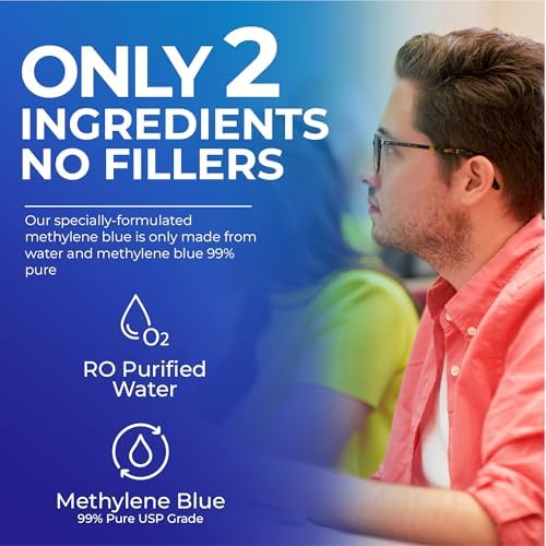 Gotas de Azul de Metileno 1% USP - Probadas en Laboratorio - Hecho en EE. UU. - Libre de Formaldehído, Suplemento de Alta Absorción (2oz) - imagen 3