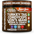 Suplemento de Hongos Orgánicos Turkey Tail en Cápsulas | Lions Mane, Cordyceps, Reishi, Chaga + Ashwagandha para Alivio del Estrés y Soporte - imagen 1