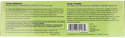 Extracto de Ginseng Panax Rojo Ultra Fuerte Prince Of Peace, 0.34 fl. oz. – Suplemento para Energía, Ánimo y Concentración – Paquete de 2 – 20 - imagen 3