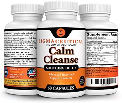 Calm Cleanse Detox Support - Tratamiento Oral para Adultos - Medicina Detox No GMO y Tratamiento para Lengua Blanca - 60 Cápsulas - imagen 6