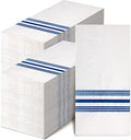 Jetec 200 Servilletas Desechables de Papel para Invitados, Toallas de Mano Decorativas, Suaves y Absorbentes, Paquete de 200 (Rayas Azules) - imagen 1