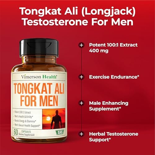 Longjack Tongkat Ali para Hombres 100:1 Extracto – Aumentador de Masa Muscular – Soporte de Energía y Vitalidad – Fórmula Potente para Fuerza y - imagen 5