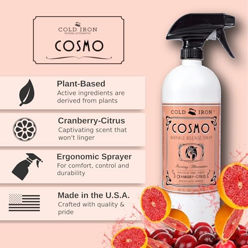 Spray Antienredos Cold Iron de 32 fl oz. Aroma Cranberry-Cítrico. Alternativa Ecológica para Planchar. Rápido y Fácil de Usar. Fórmula Galardonada. - imagen 2
