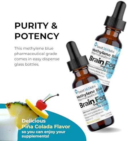 Metrileno Azul Grado Farmacéutico, USP, Probado por Terceros con Vitamina C - Potenciador de Memoria - Mejora la Función Cognitiva y el Enfoque - - imagen 6