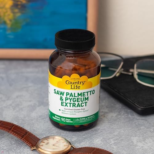 Suplemento de Salud Prostática Country Life - Extracto de Saw Palmetto y Pygeum, Promueve Función Urinaria Saludable, 90 Cápsulas - imagen 3