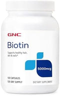 Suplemento de Biotina GNC 5000mcg, Apoya el Cabello, Piel y Uñas Saludables, 120 Porciones - imagen 1