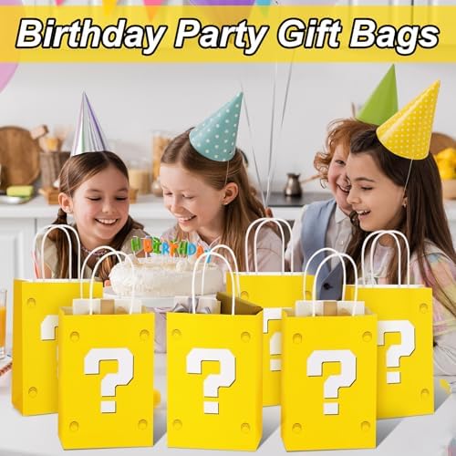 24 Piezas de Bolsas de Regalo Amarillas para Fiesta Temática de Videojuegos, Bolsas de Papel de Caricatura para Dulces y Decoraciones de Cumpleaños - imagen 5