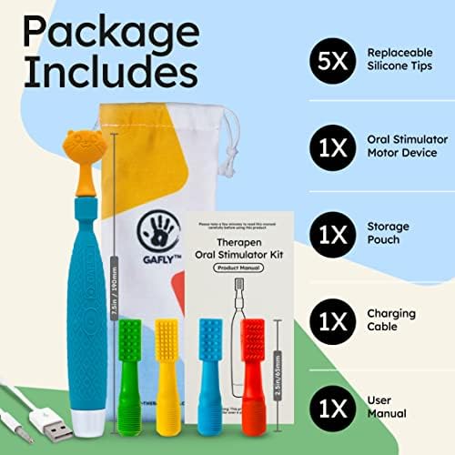 GAFLY Therapen: Masajeador Oral Recargable para Terapia del Habla, Cepillo Sensorial, Juguetes para Terapia del Habla, Velocidad Ajustable, Carga - imagen 5