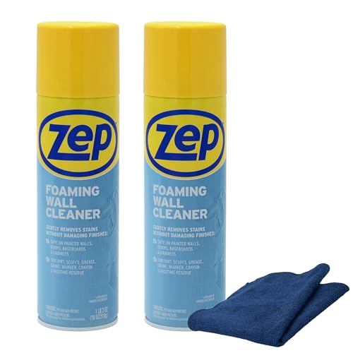 Limpiador Espumoso para Paredes Zep 18 oz (2 Unidades) con Paño de Microfibra Azul ECBD026 - Limpiador Seguro para Pintura de Marcas y Grasas con - imagen 3