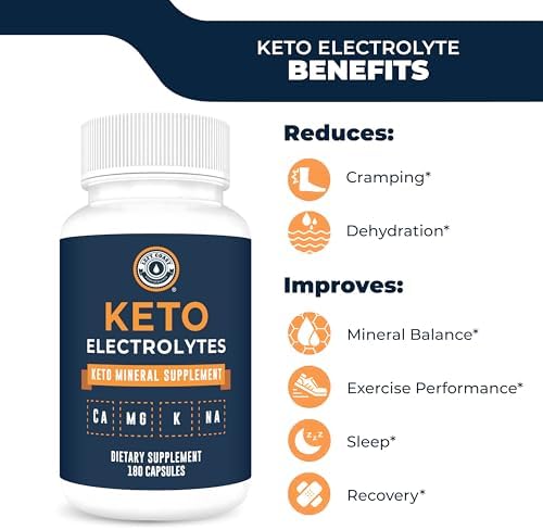 Suplemento de Electrolitos Keto, 180 Cápsulas. Pastillas de Electrolitos para Dieta Cetogénica. Magnesio, Potasio, Sodio, Calcio. Tablets Keto para - imagen 4