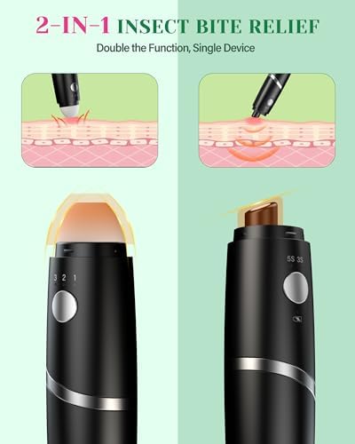Alivio para Picaduras de Insectos, 2 en 1 con Herramienta de Succión y Calor, Sucker Recargable para Picaduras de Mosquitos, Gadget de Verano - imagen 2
