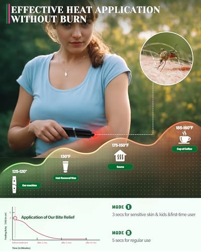 Alivio para Picaduras de Insectos, 2 en 1 con Herramienta de Succión y Calor, Sucker Recargable para Picaduras de Mosquitos, Gadget de Verano - imagen 3
