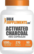 Cápsulas de Carbón Activado BulkSupplements.com - Suplemento Vegano y Sin Gluten, 3 Cápsulas por Porción (1200mg), 270 Contenidos (Paquete de 1) - imagen 1