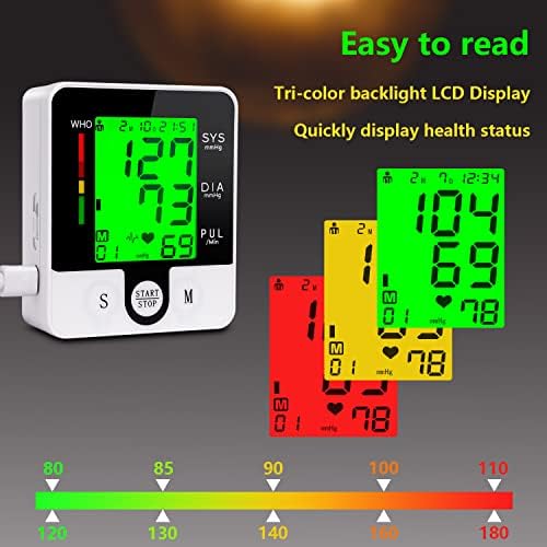 Monitor de Presión Arterial de Muñeca Digital Automático con Habla, Recargable, Ajustable y Pantalla LCD Retroiluminada de 3 Colores para Uso en Casa - imagen 4