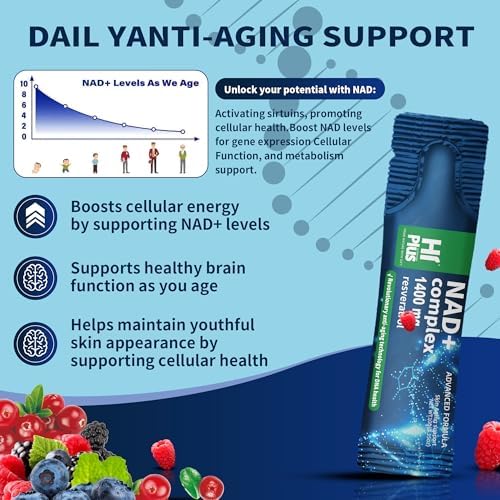 Suplemento Líquido de NAD+ para el Antienvejecimiento y Regeneración Celular, Alternativa Premium Liposomal, Nicotinamida Ribósido con Resveratrol, - imagen 6
