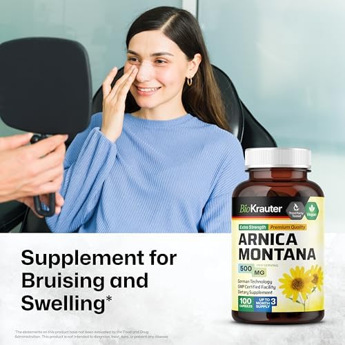 BIO KRAUTER® Arnica Montana para Contusiones e Inflamaciones - Suplemento Vegano y Puro en Cápsulas de 500 mg - 100 Cápsulas - Sin Rellenos, No - imagen 2
