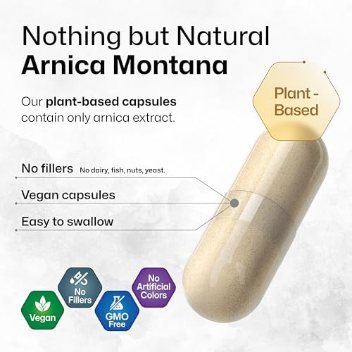 BIO KRAUTER® Arnica Montana para Contusiones e Inflamaciones - Suplemento Vegano y Puro en Cápsulas de 500 mg - 100 Cápsulas - Sin Rellenos, No - imagen 3