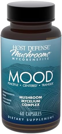 Cápsulas Host Defense MycoBenefits Mood* - Apoyo a la Mente Saludable con Melena de León, L-Theanina y Ashwagandha - Suplemento Relajante - 60 - imagen 1