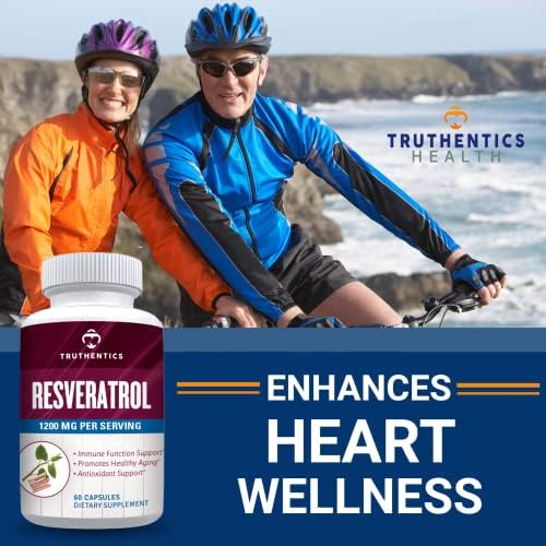 Suplemento de Resveratrol TRUTHENTICS 1200mg - Cápsulas de raíz de Polygonum Cuspidatum - Alta Potencia para el Envejecimiento Saludable, Piel - imagen 5