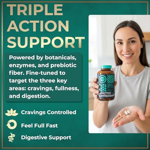 Suplemento Supresor del Apetito para Pérdida de Peso - Pastillas para Dieta Efectivas para Hombres y Mujeres - Garcinia Cambogia, Glucomanano, Frijol - imagen 3