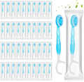 Cepillos de Dientes Desechables AOZUO 50 Piezas, Mini Viaje Envuelto Individualmente, 5 en 1 con Pasta, Hilo, Pua y Raspador de Lengua, Coolmint - imagen 1