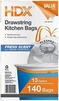 Bolsa de Cocina HDX Flexpro de 13 Galones con Aroma Fresco (Paquete de 140) - imagen 1