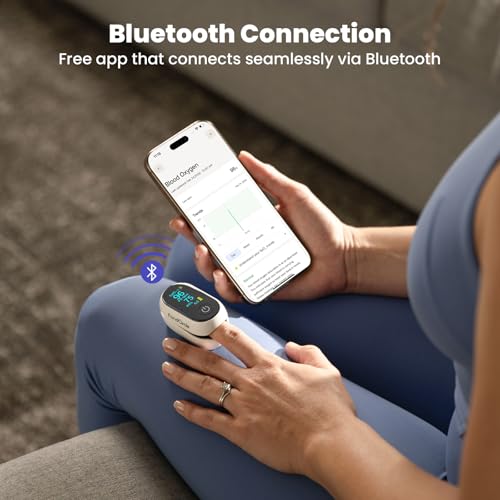 Oxímetro de Pulso Bluetooth para Dedo, Monitor Inteligente de Saturación de Oxígeno en Sangre con App para Deportes y Aviación, Lector Preciso de - imagen 4