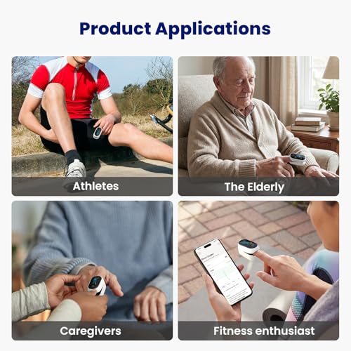 Oxímetro de Pulso Bluetooth para Dedo, Monitor Inteligente de Saturación de Oxígeno en Sangre con App para Deportes y Aviación, Lector Preciso de - imagen 6