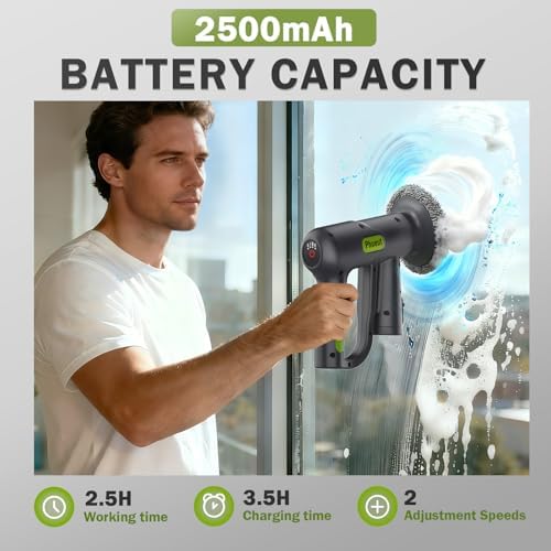 Limpiador Eléctrico de Espinillas Inalámbrico, Cepillo de Limpieza a 2 Velocidades, 150 Min de Autonomía, Recargable con 9 Accesorios para Baño, - imagen 5