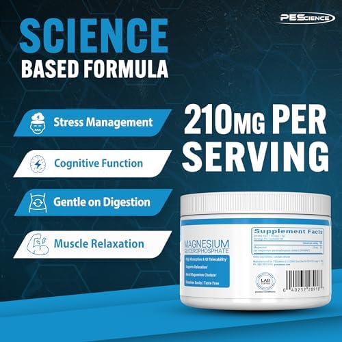 PEScience Mag-GP, Polvo de Glicerofosfato de Magnesio Quelado, 60 Porciones, Alta Absorción, Mejora del Sueño, Alivio del Estrés y Soporte para - imagen 5