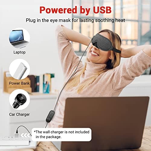 Mascarilla Térmica para Ojos DR.PREPARE con Control de Temperatura y Temporizador, Compresa Caliente USB para Ojos Secos, Sueño, Blefaritis, Ojeras y - imagen 4