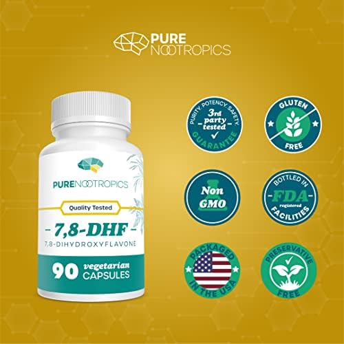 Cápsulas de 7,8-DHF (7,8-Dihidroxi Flavona) de Pure Nootropics | 25 mg | 90 Cápsulas Vegetarianas - imagen 4