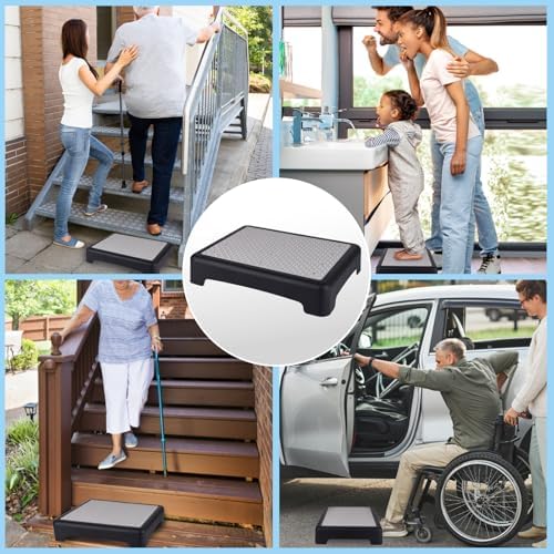 Escalón Plegable para Adultos y Personas Mayores, Asistente de Escalera Portátil, Antideslizante, 450 lbs de Capacidad (Gris) - imagen 5