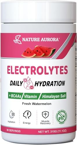 Polvo de Electrolitos Sin Azúcar, Sabor Sandía Fresca, Hidratación con Sal del Himalaya, BCAAs y Vitaminas B, Sin Calorías, Bebida Keto - 90 Porciones - imagen 1