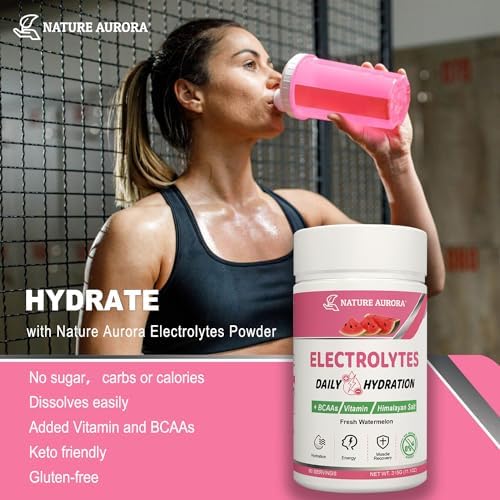 Polvo de Electrolitos Sin Azúcar, Sabor Sandía Fresca, Hidratación con Sal del Himalaya, BCAAs y Vitaminas B, Sin Calorías, Bebida Keto - 90 Porciones - imagen 4