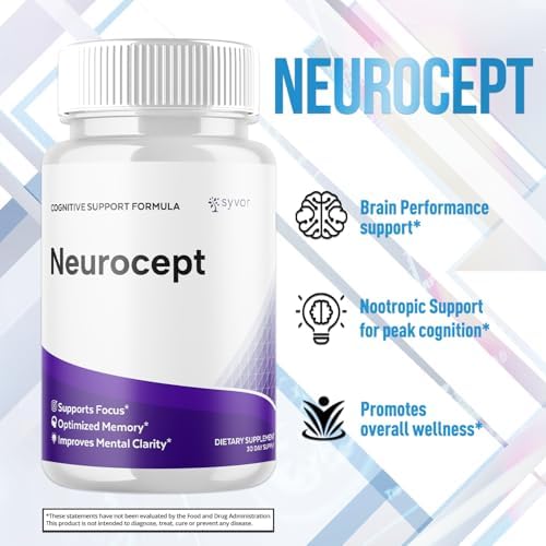 Paquete de 2 Cápsulas Neurocept, Suplemento Cerebral Oficial con Ingredientes Naturales, Fórmula Avanzada de Máxima Potencia para Hombres y Mujeres - imagen 4