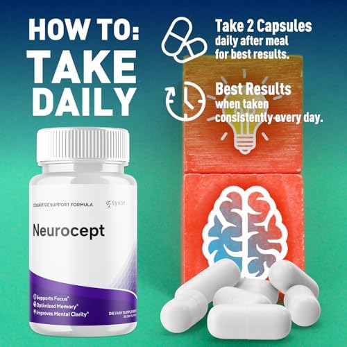 Paquete de 2 Cápsulas Neurocept, Suplemento Cerebral Oficial con Ingredientes Naturales, Fórmula Avanzada de Máxima Potencia para Hombres y Mujeres - imagen 5