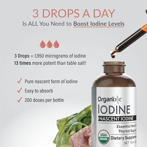 Suplemento de Yodo Organixx, Gotas Líquidas Orgánicas Nascentes, Concentrado Puro de Yodo para Hombres y Mujeres, Libre de Gluten, Vegano, No GMO, - imagen 7