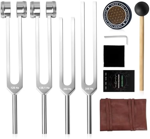 Set de Tenores para Sanación, Incluye Tenores de 128Hz, 136.1Hz, 256Hz, 384Hz, Tenores Sin Peso y Con Peso, Activador, Instrumentos Médicos para - imagen 1