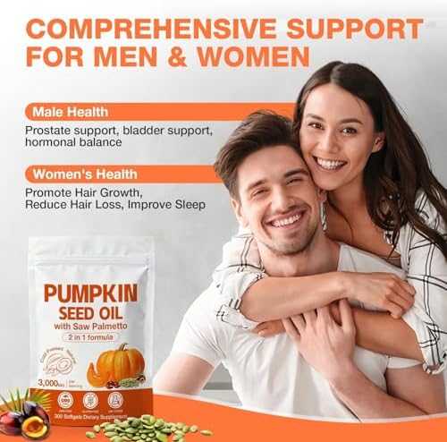 MaxHemp Aceite de Semilla de Calabaza 3000mg + Cápsulas de Saw Palmetto (300 Softgels) - Mezcla Prensada en Frío, Apoya el Crecimiento del Cabello, - imagen 5