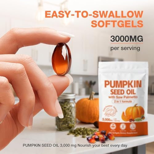 MaxHemp Aceite de Semilla de Calabaza 3000mg + Cápsulas de Saw Palmetto (300 Softgels) - Mezcla Prensada en Frío, Apoya el Crecimiento del Cabello, - imagen 7