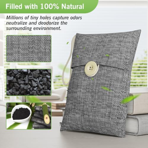 Bolsas de Carbón Activado para Absorción de Olores - Purificador de Aire para Hogar y Auto, 15 Paquetes de 100g, Seguro para Mascotas - imagen 2