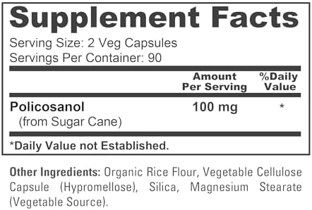NusaPure Policosanol 100 mg 180 Cápsulas Veganas (Veganas, No GMO) - imagen 4