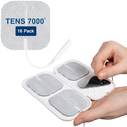 TENS 7000 Electrodos para Unidad TENS - Paquete de 16, Incluye Estuche, Calidad Premium, Reemplazo 2 X 2, Compatible con la Mayoría de Máquinas TENS - imagen 5