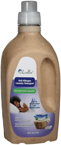 Detergente para Ropa LivePure Anti-Alergénico 50 OZ para Ácaros, Caspa de Mascotas y Alergias. - imagen 1
