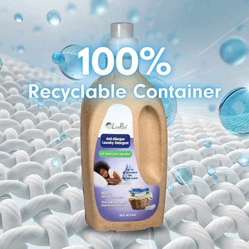 Detergente para Ropa LivePure Anti-Alergénico 50 OZ para Ácaros, Caspa de Mascotas y Alergias. - imagen 2