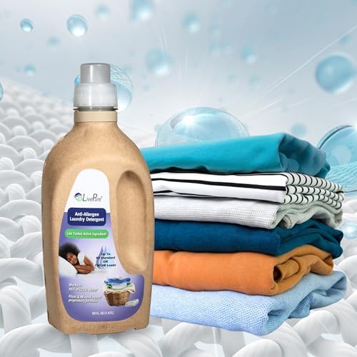 Detergente para Ropa LivePure Anti-Alergénico 50 OZ para Ácaros, Caspa de Mascotas y Alergias. - imagen 6
