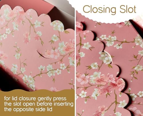 Cajas de Regalo Florales con Tapa y Listones (Paquete de 20) 8” x 4” Cajas Decorativas Pastel para Pequeños Regalos, Galletas, Sweets Indios, Diwali, - imagen 4