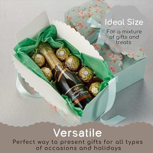 Cajas de Regalo Florales con Tapa y Listones (Paquete de 20) 8” x 4” Cajas Decorativas Pastel para Pequeños Regalos, Galletas, Sweets Indios, Diwali, - imagen 6